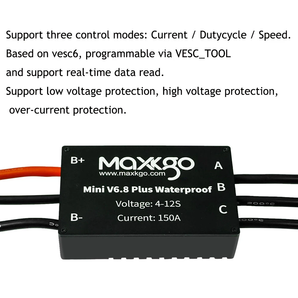 MAXKGO Mini FSESC6.8 ESC 60V 150A IP68 Waterproof VESC6 Brushless Controller For DIY Electric Skateboard Efoil Hydrofoil Parts