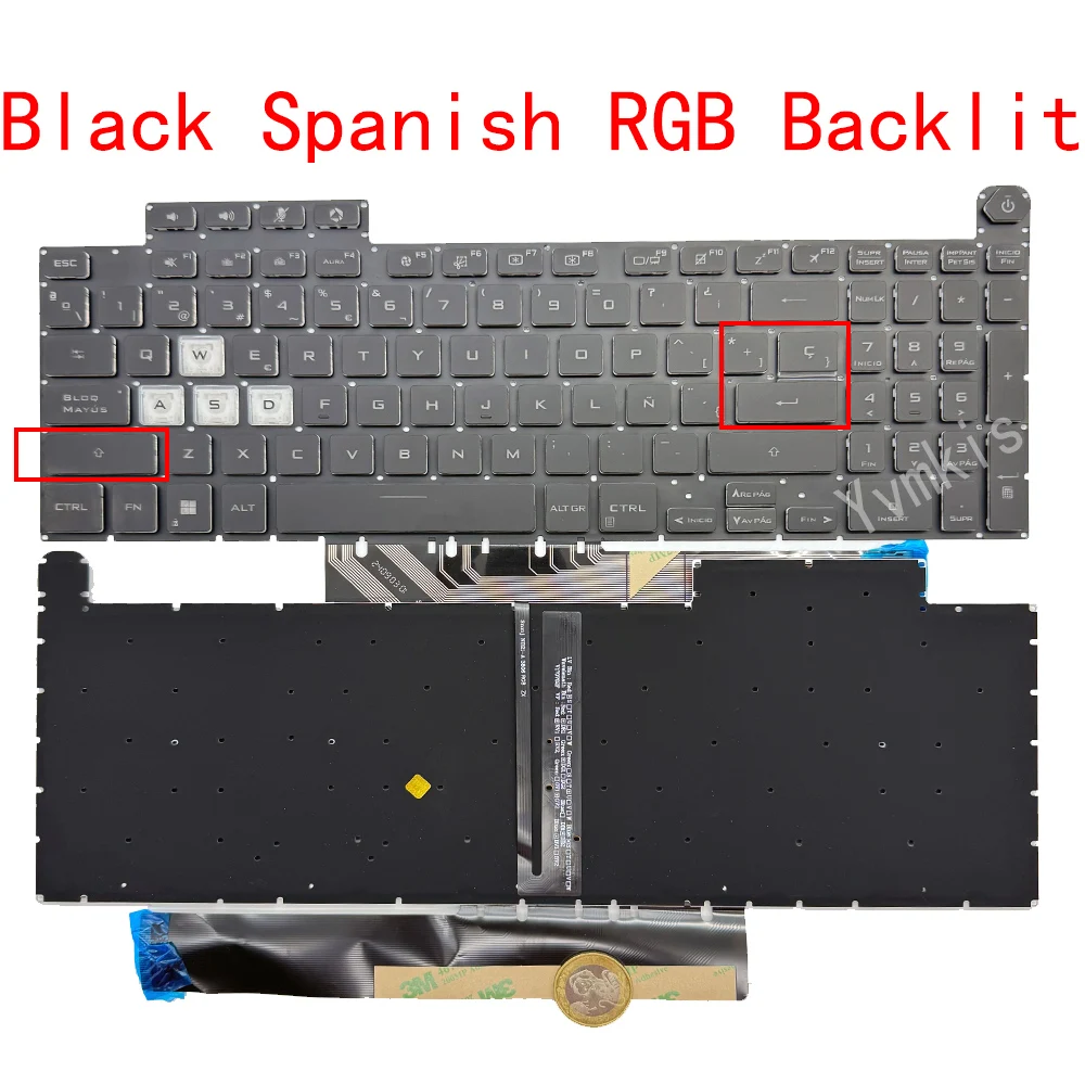 

XIN-Spanish RGB Backlit Keyboard for ASUS TUF Gaming FX507ZM FX507ZU FX507ZV/ZI FA507RC FA507RE FA507RM/RR FX517 FX517ZM/ZR/SP