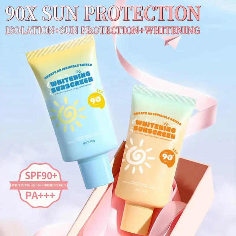 

1pcs Face Body Whitening Sunscreen Cream SPF90+ Refreshing Waterproof UV Protector Concealer Moisturizing Brightening