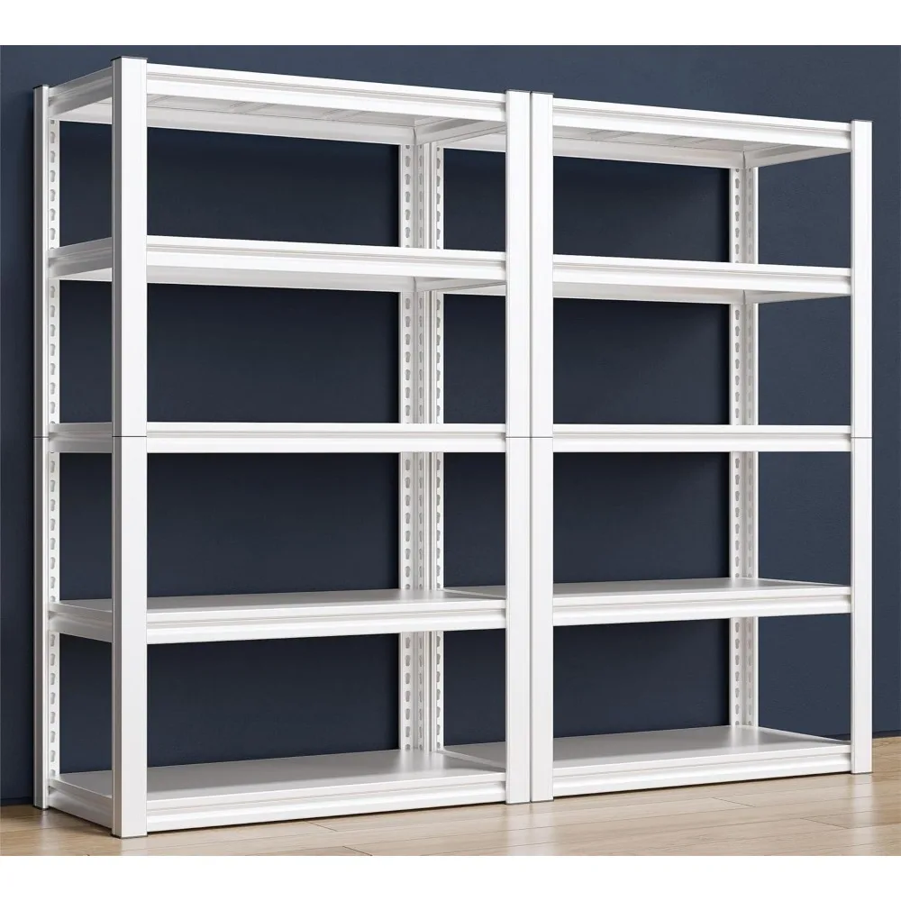 

Garage Shelving Heavy Duty 2000LBS Storage Shelves Heavy Duty Shelving 5 Tier White Metal Shelves Pantry Shelf for Kitche