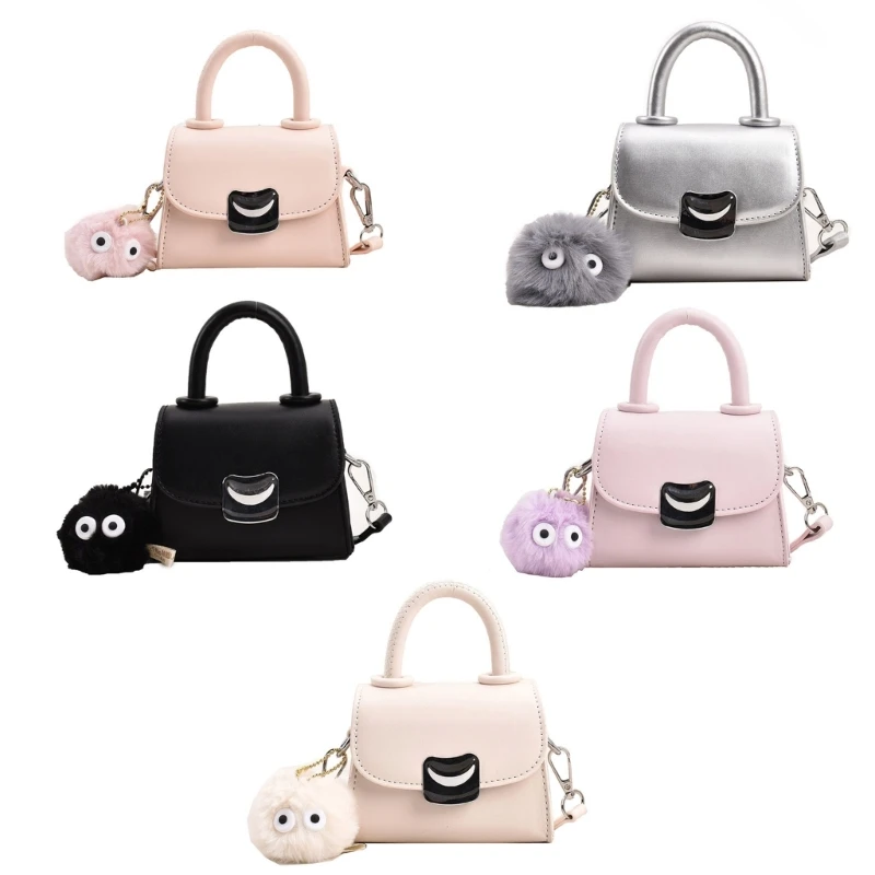 

Модная сумка через плечо с плюшевым шариком, сумка через плечо для женщин и девочек, универсальная сумка, маленькая квадратная