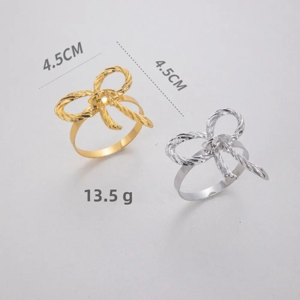 1/6/12pcs Elegant Bow Napkin Ring Buckles Metal Christmas Thanksgiving Napkin Holder Gold Gift Dinnig Table Decoration Kitchen