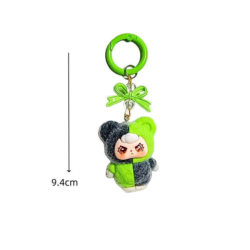 Three-dimensional flocking three - year - old doll cartoon doll key chain girl bag pendant accessories