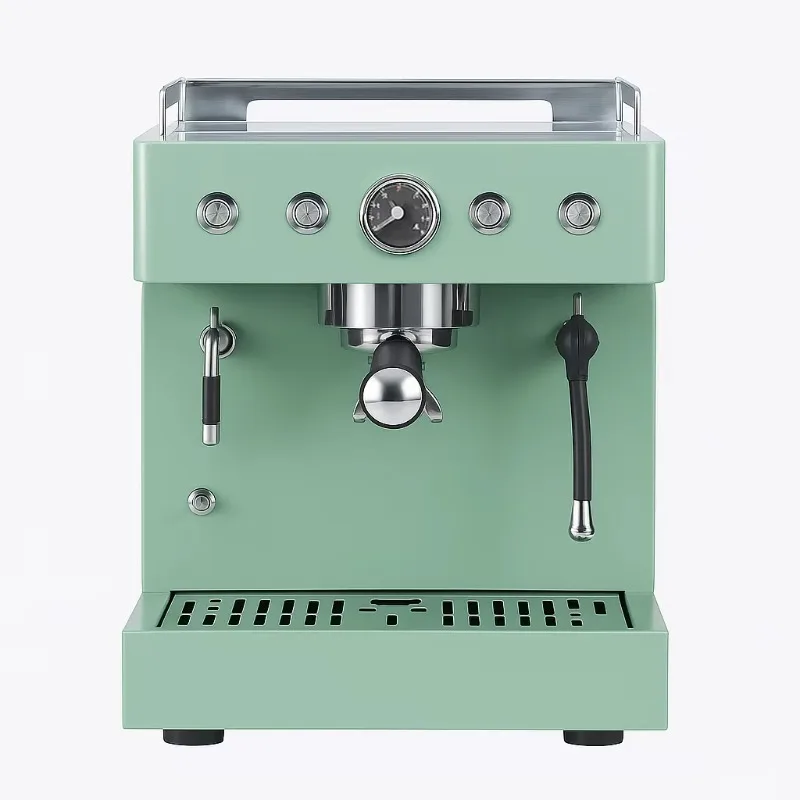 Коммерческий двойной бойлер, полуавтоматический с системой горячей воды, компактная эспрессо-машина из нержавеющей стали с одной головкой для бизнеса