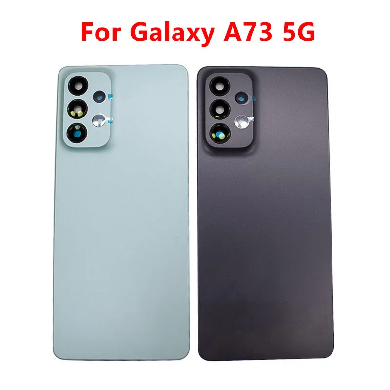 

Задняя крышка батареи A736 для Samsung Galaxy A73 5G, Крышка корпуса, задняя панель, запасные части с объективом камеры + логотипом