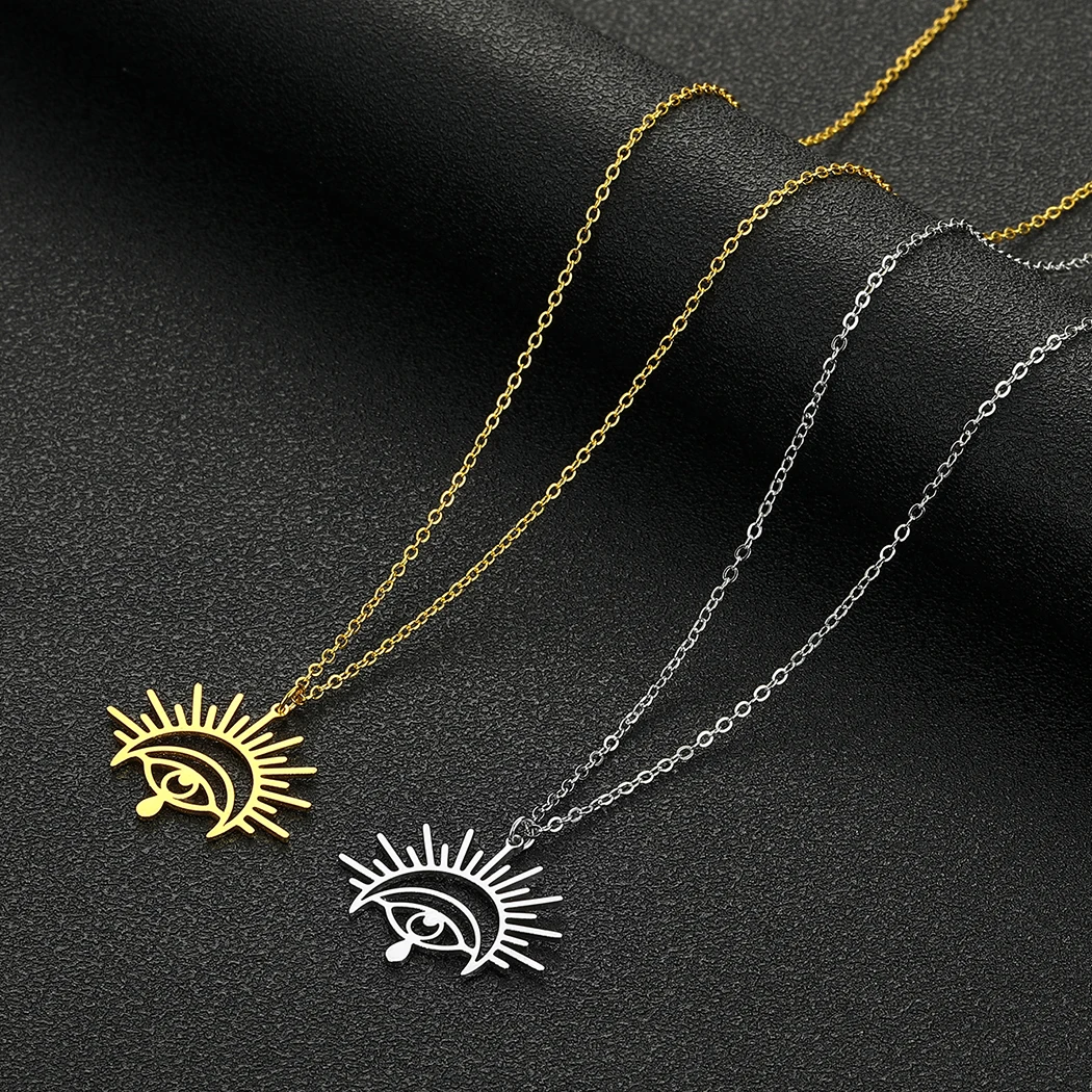 قلادة دلاية عين حورس للنساء ، الفولاذ المقاوم للصدأ ، مجوهرات الأساطير المصرية ، هدية الأمهات #4
