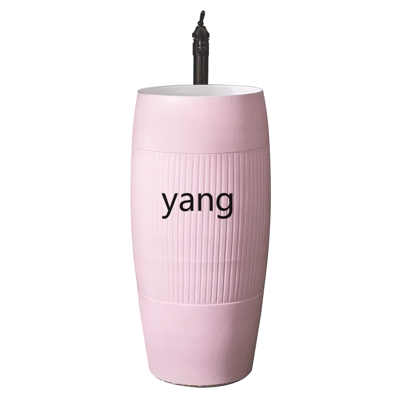

LTT pink garden pool ceramic integrated floor-to-ceiling column basin