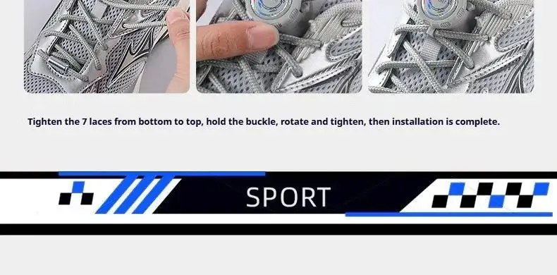 Graue, schwarze, weiße automatische Schnürsenkel für Sneaker, Schnürsenkel mit Drehverschluss, für Kinder und Erwachsene, für Outdoor-Sportarten, Schuhzubehör. – Detail 10