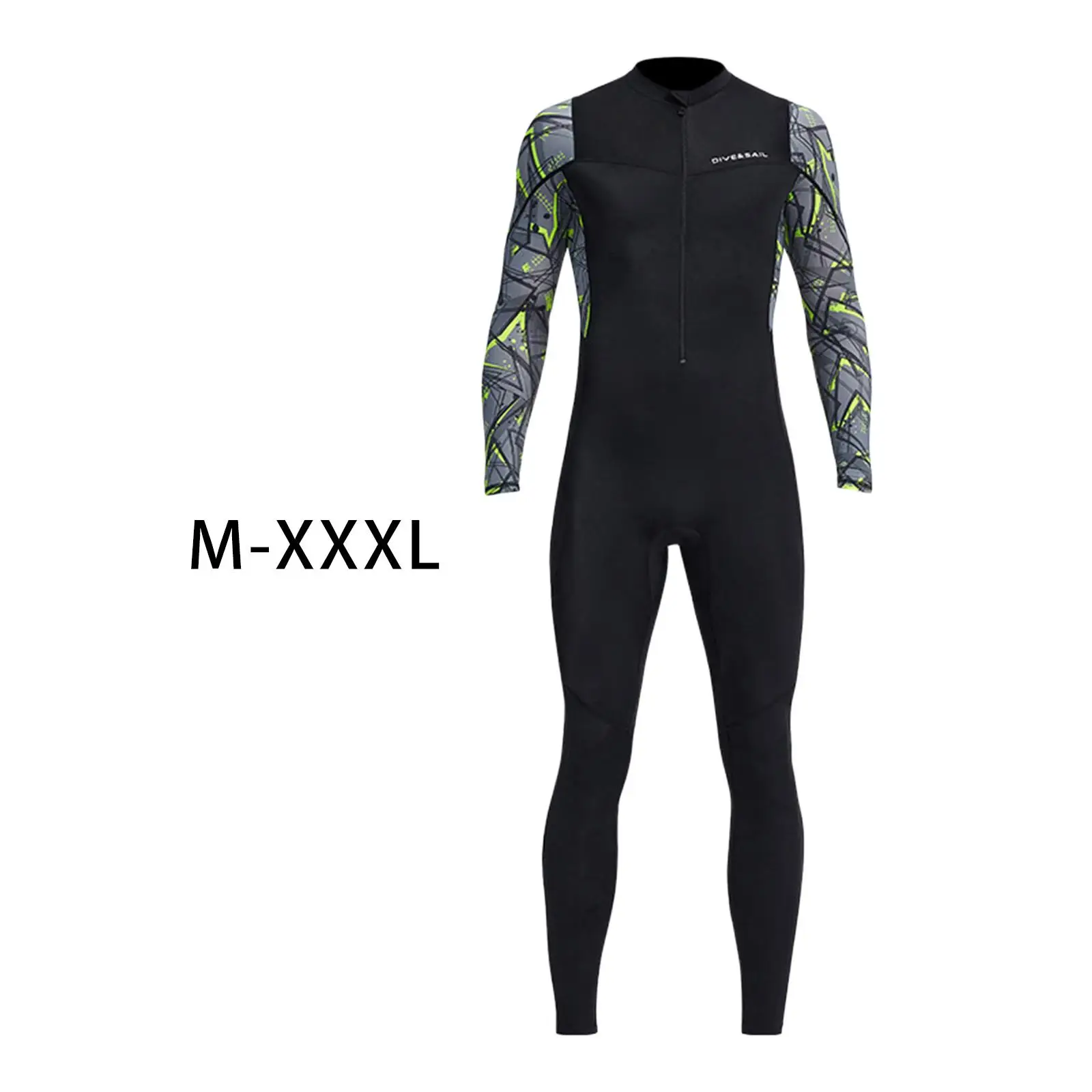 Super Stretch Neoprene Men Scuba Wetsuit -piece Front Zip UPF Scuba Kayaking Swimsuit