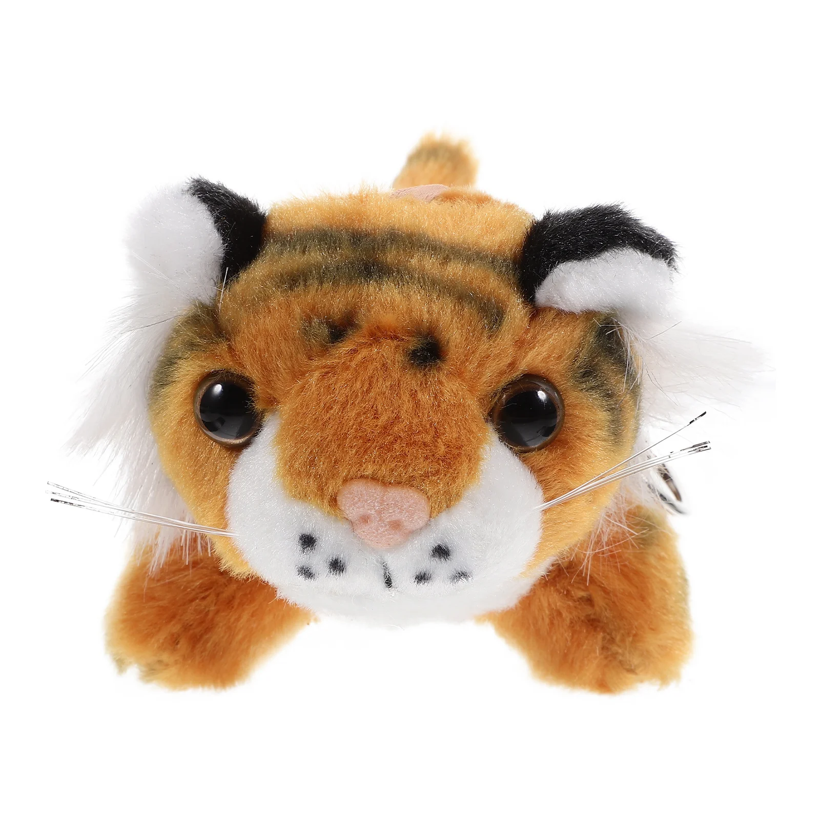 s Tiger Keychain Plush Animal Decor Beads Pendant Pp Cotton Rings Deep Brown Cartoon Tiger Key nament Cute Portable