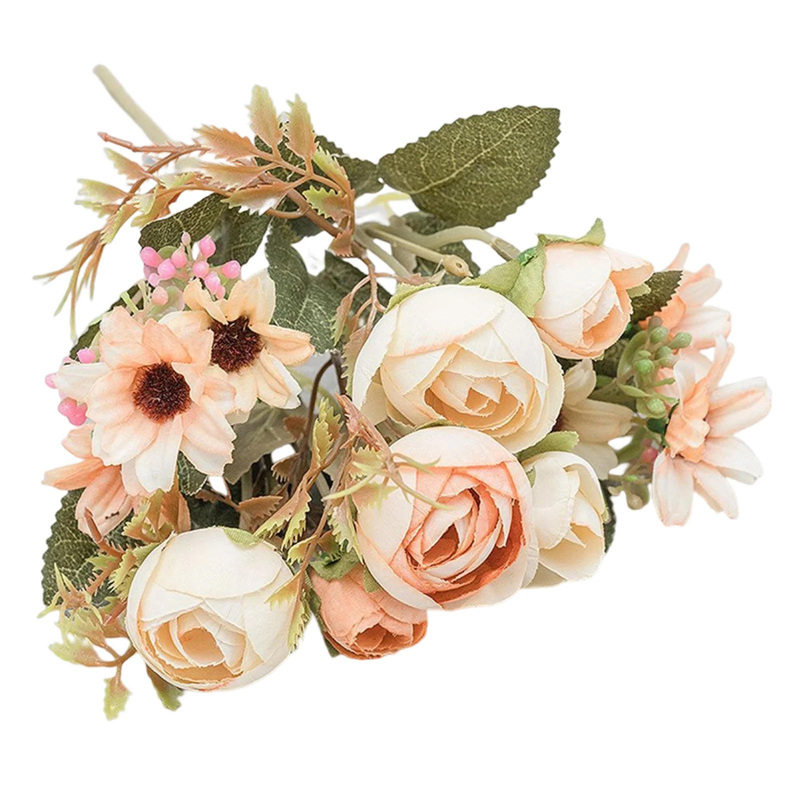 Fiori artificiali rose fiori finti con steli e foglie artificiali Bouquet di fiori finti sfusi per arrangiamenti Party Home