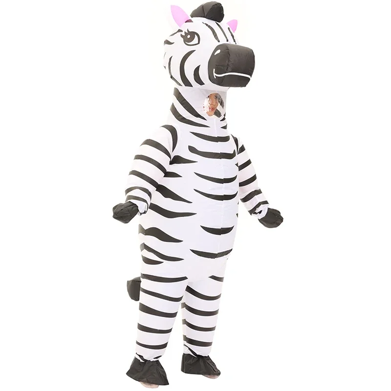 Traje inflável zebra para adultos, Carnaval Animal Cosplay, Anime Blow Up Suit, Roupas Festival Surpresa, Presentes para eventos, Tamanho