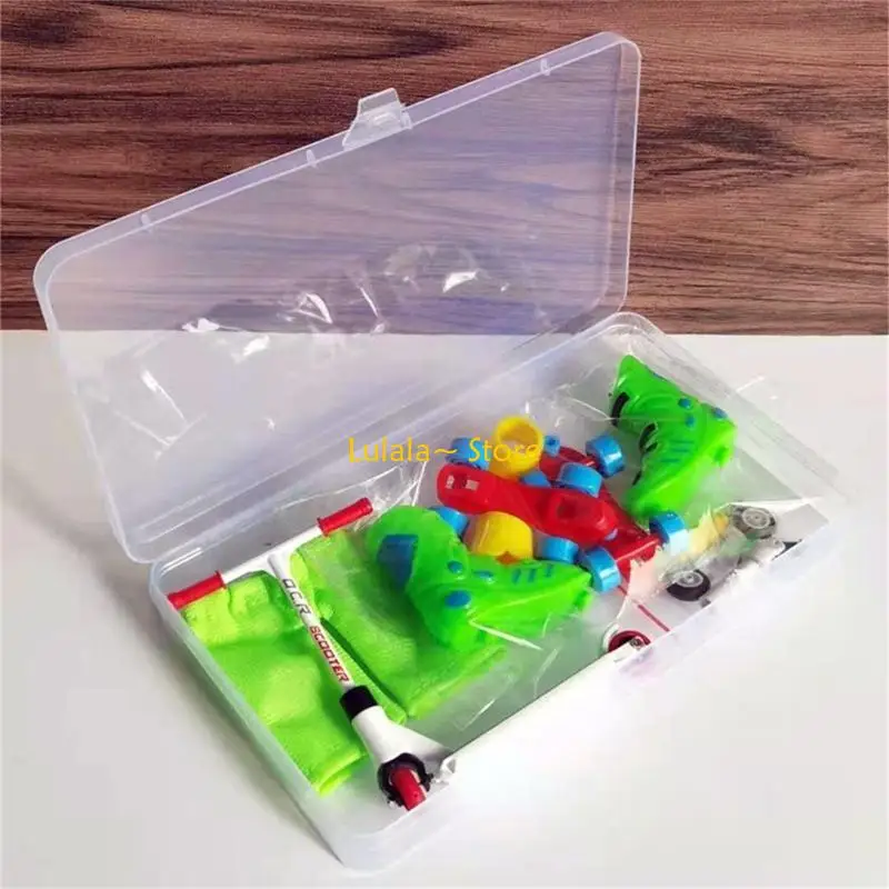 Y4QA Mini Vinger Rolschaatsen Vinger Scooter Mini Shorts Set Vinger Speelgoed voor Peuter Volwassen Ontwikkel Behendigheid en