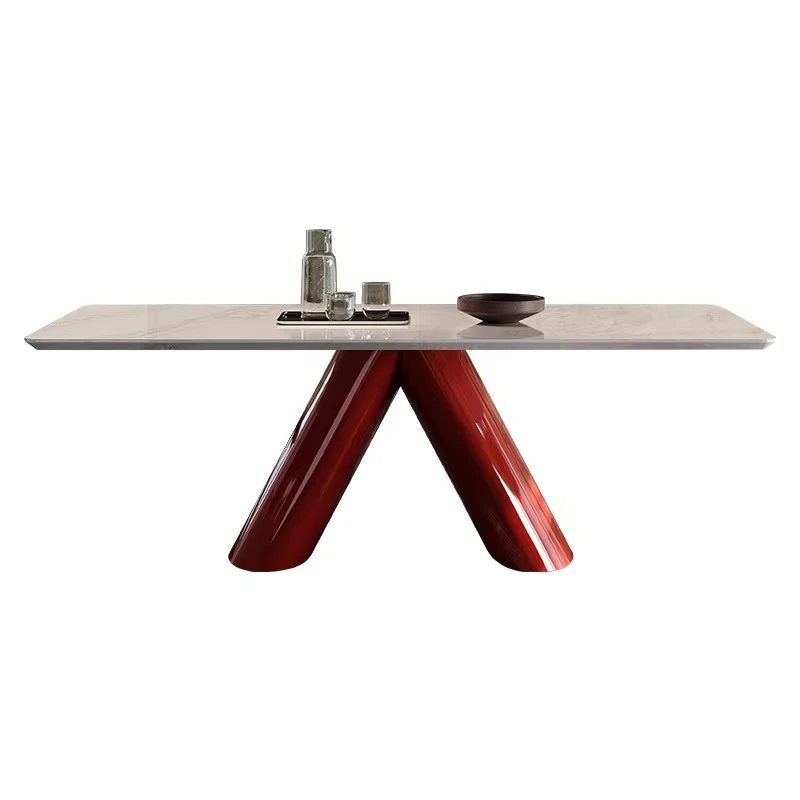 Marble dining table, simple dining table, simple rectangular natural luxury stone dining table for home use