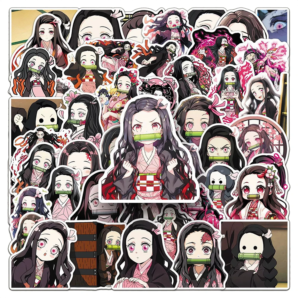 10/30/50 Stück Mädchen Kamado Nezuko Demon Slayer Aufkleber Anime Aufkleber DIY Computer Motorrad Laptop Gepäck Kawaii Cartoon Aufkleber