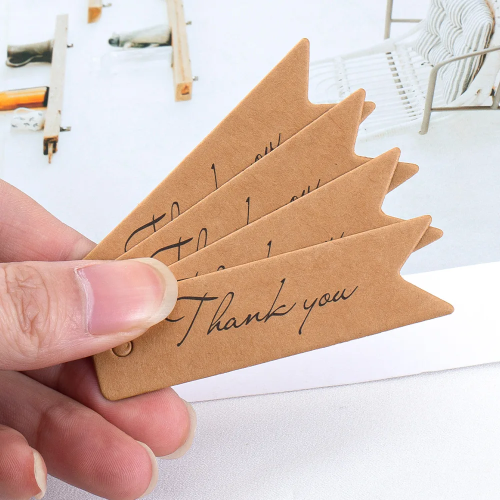 50PCS Kraft Papier Schwalbenschwanz Hängen Tag Karten Für DIY Backen Verpackung Geschenk Dekorationen Nachricht Tags Hängen Tags Großhandel