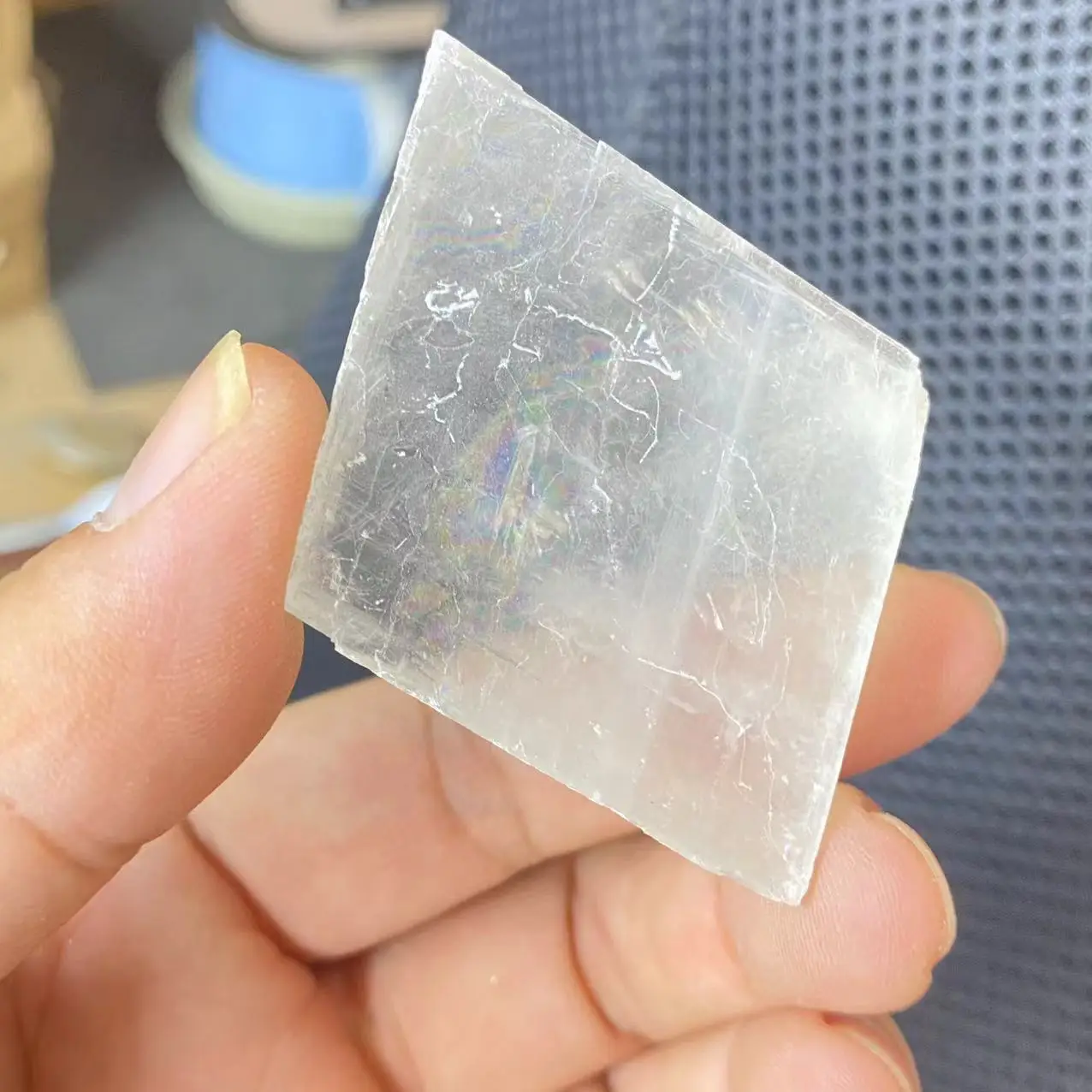 Natural Transparent Raw White Optical Calcite Iceland Spar Mineral Specimen Healing Stones Quartz Home Decor view 4