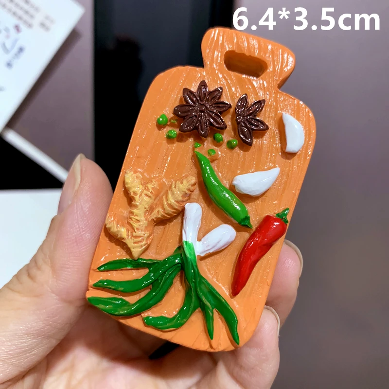 Hand-painted Steak And Lamb Skewers Pork Ribs Chicken Chop 3D Fridge Magnets Tourism Souvenirs Refrigerator Magnetic Stickers