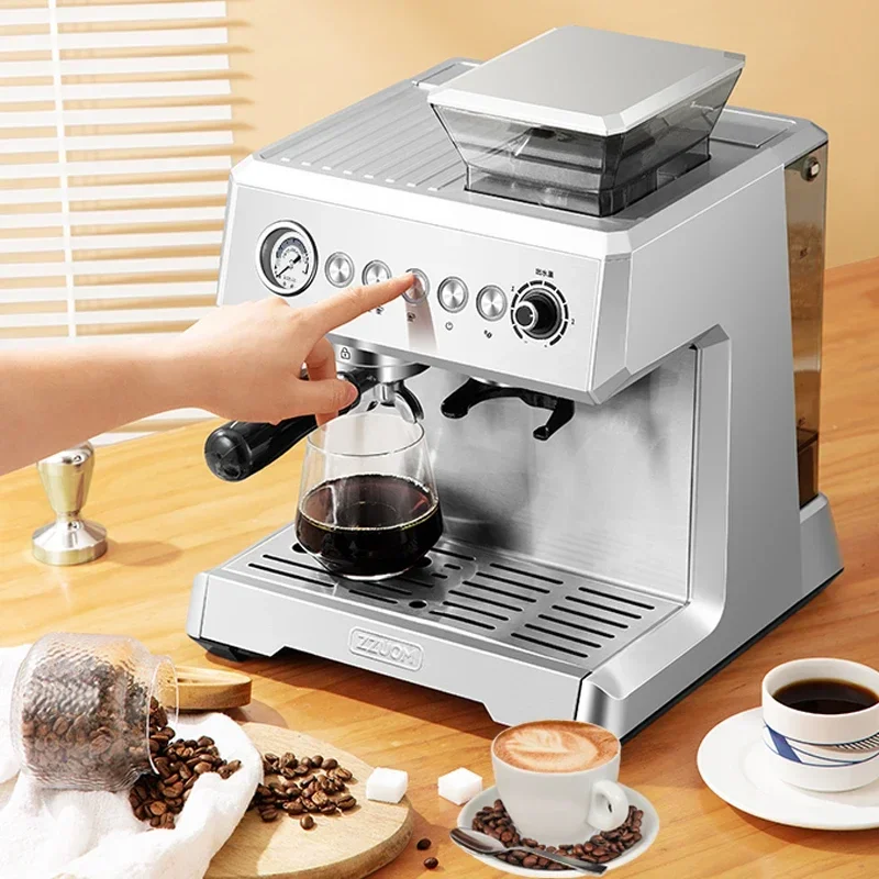 20bar Semi Automatic Italian Coffee Machine Espresso Coffee Maker with Grinder Cappuccino Steam Milk Frother