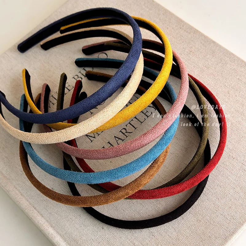 

Vintage Solid Color Velvet Headband Women Thin Basic Hair Accessory for Girls Sweet Versatile Daily Must Have Elegant Non Slip