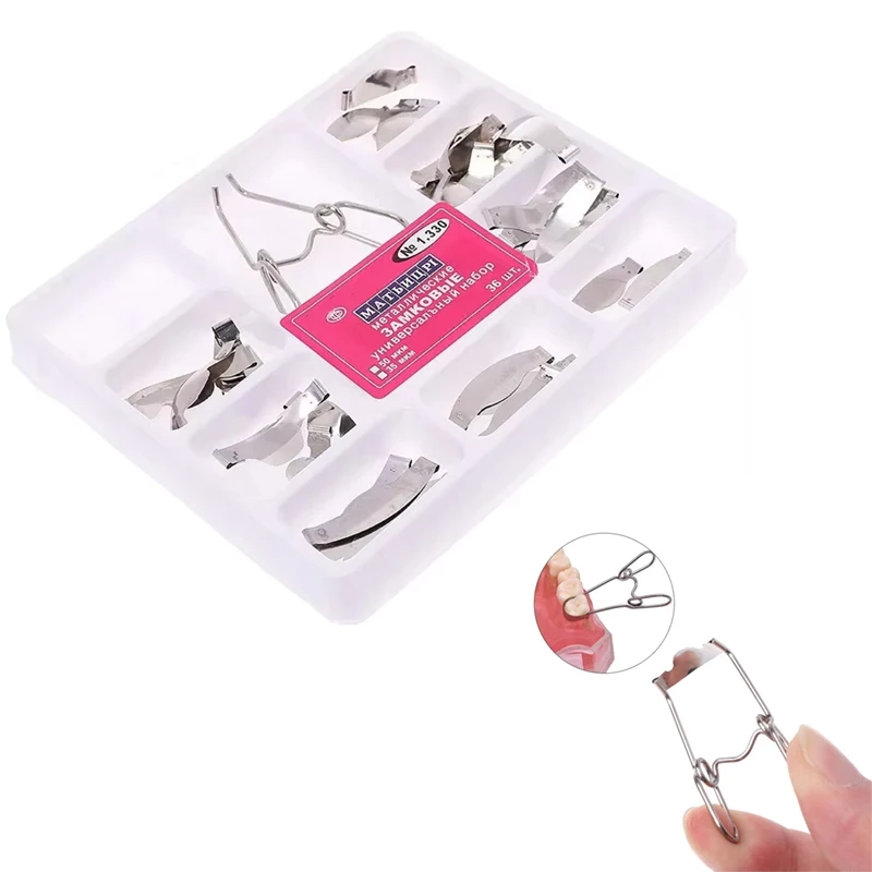 

Стоматологические секционные контурные металлические матрицы, матрица с пружинным зажимом No 1.330, зажим из смолы/отправочное кольцо, стоматологические инструменты