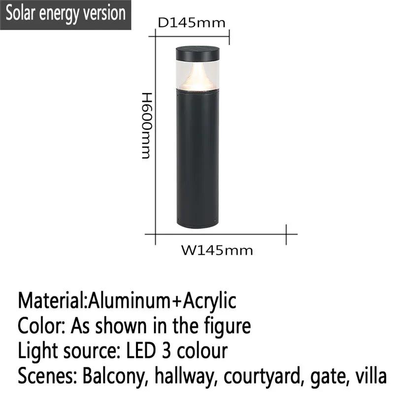 TEMAR-lámpara Solar LED para exteriores, iluminación moderna para césped, impermeable, para Villa, jardín, patio, barrio residencial