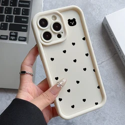 Black Love Heart Phone Case for Samsung Galaxy A73 A71 A55 A54 A53 A52 A51 A34 A33 A32 A23 A14 A13 A12 A06 4G 5G Ladder  Cover
