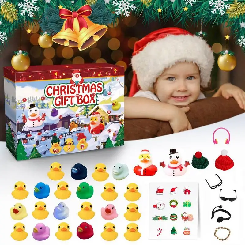 Christmas 24 Days Countdown Advent Calendar With 24 Rubber Ducks For Boys Girls Kids And Toddlers Christmas Party Favor Gifts
