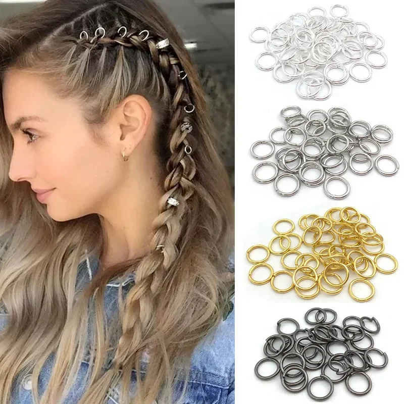 10-100Pcs Opening Hair Ring Braid Bead Dreadlock African Braided Braids Decorative Accessories Hair Accessories for Women