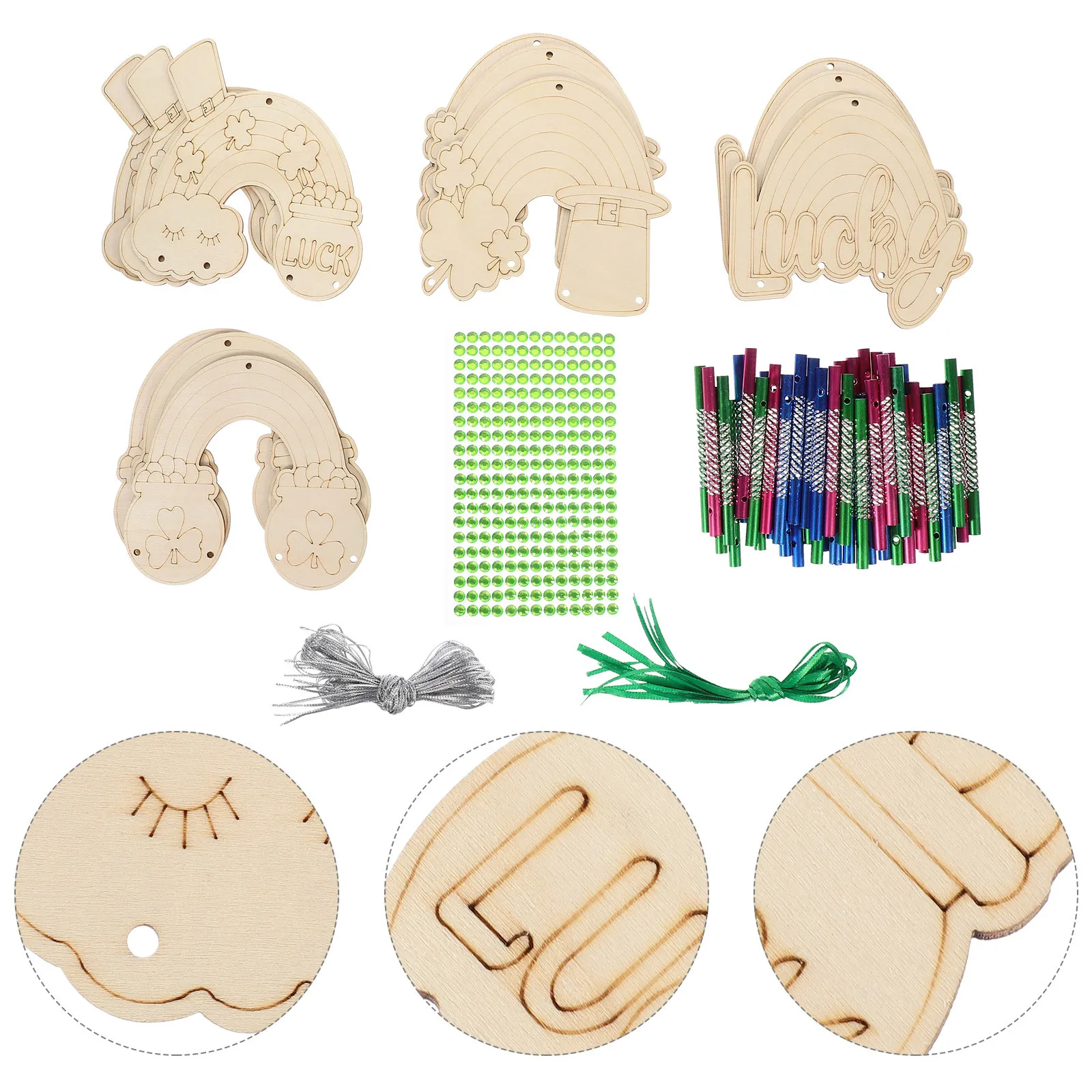 

1 комплект, деревянный комплект колокольчиков, незавершенный DIY весенний сад, украшение ручной работы для творческой живописи