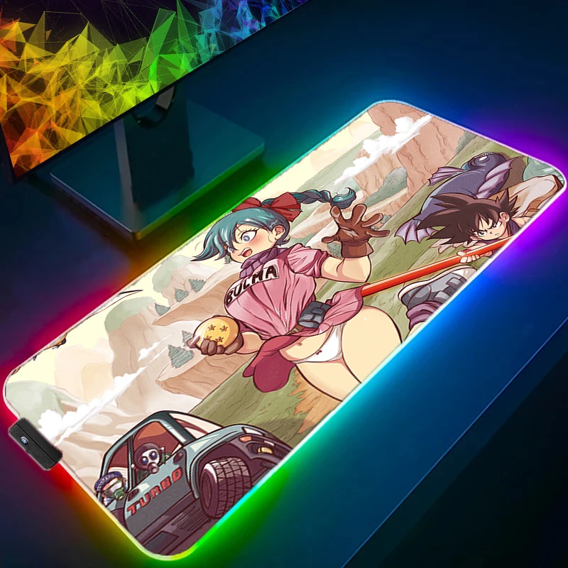 

RGB LED Desk Mat Carpet Desk Accessories Laptop D-dragon B-ball Gamer Mausepad Mouse Pad Mousepad Office Mouse Mats Keyboard Pad