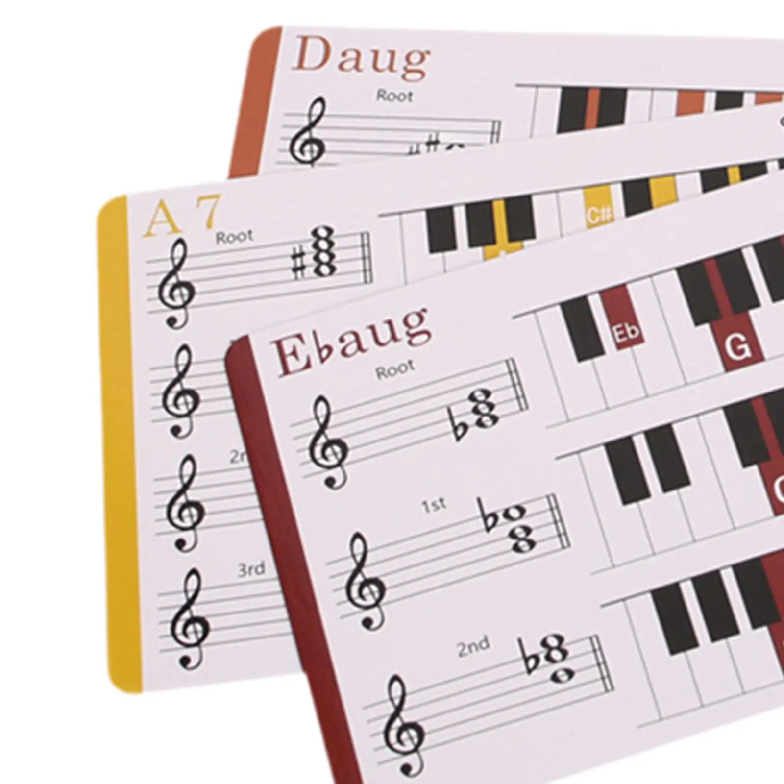 Piano Chord Flashcards pour adultes et enfants, dos Flashcards, intérieur du maire