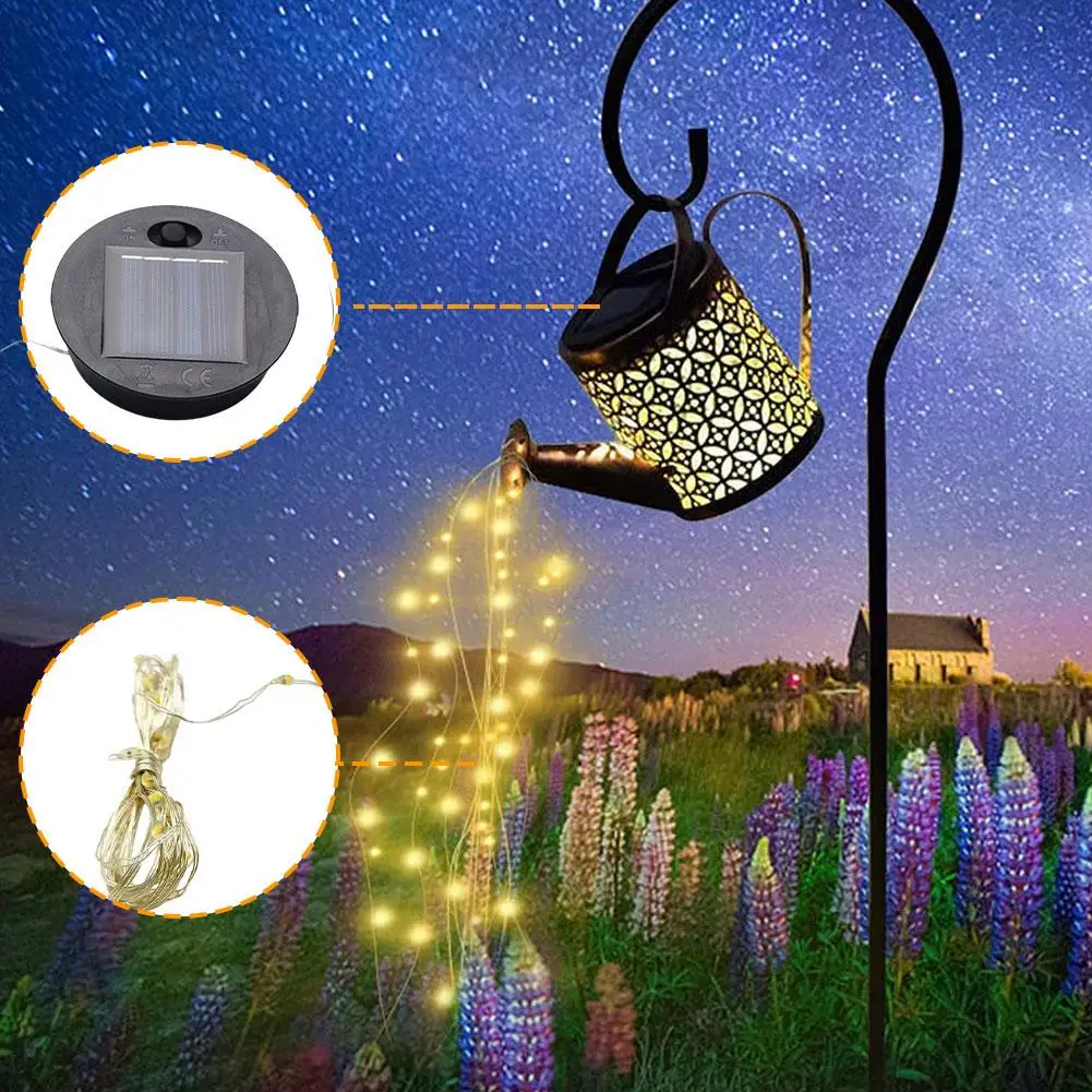 DIY Craft Solar Light Round Base Replacement Kit, Solar Panel Battery Box with LED Fairy String, Garden Pathway Accessories