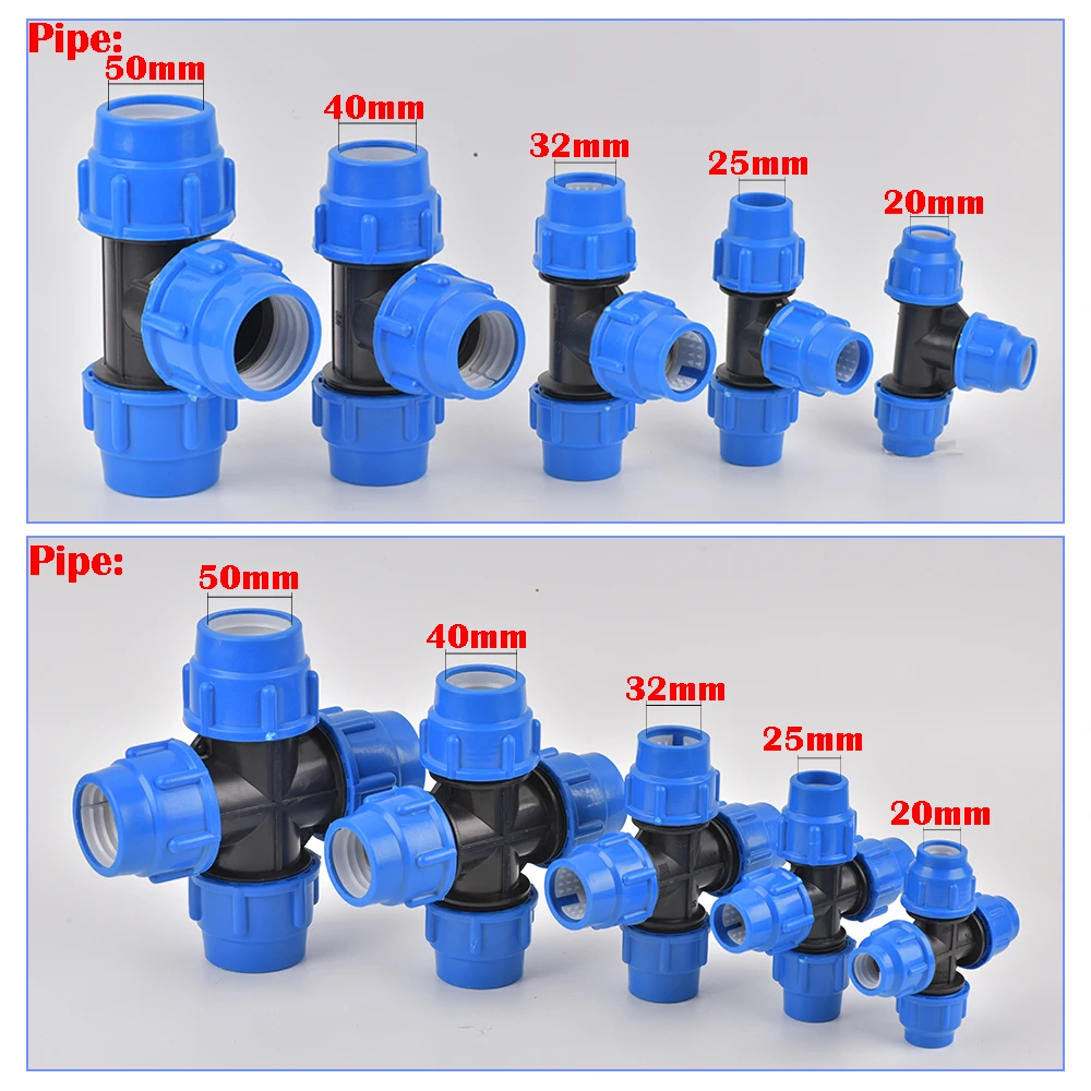 20/25/32mm PVC PE Tube Tap Water Splitter Plastic Quick Valve Connector Garden Agriculture Irrigation Water Pipe Fittings