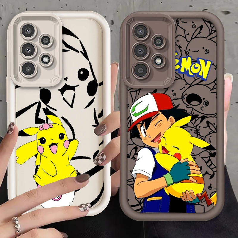 

P-Pokemons Anime Art Cartoon For Samsung A73 A71 A54 A53 A52 A51 A33 A32 A21S A14 A13 A12 A25 A04 A05 5G Eye Ladder Funda