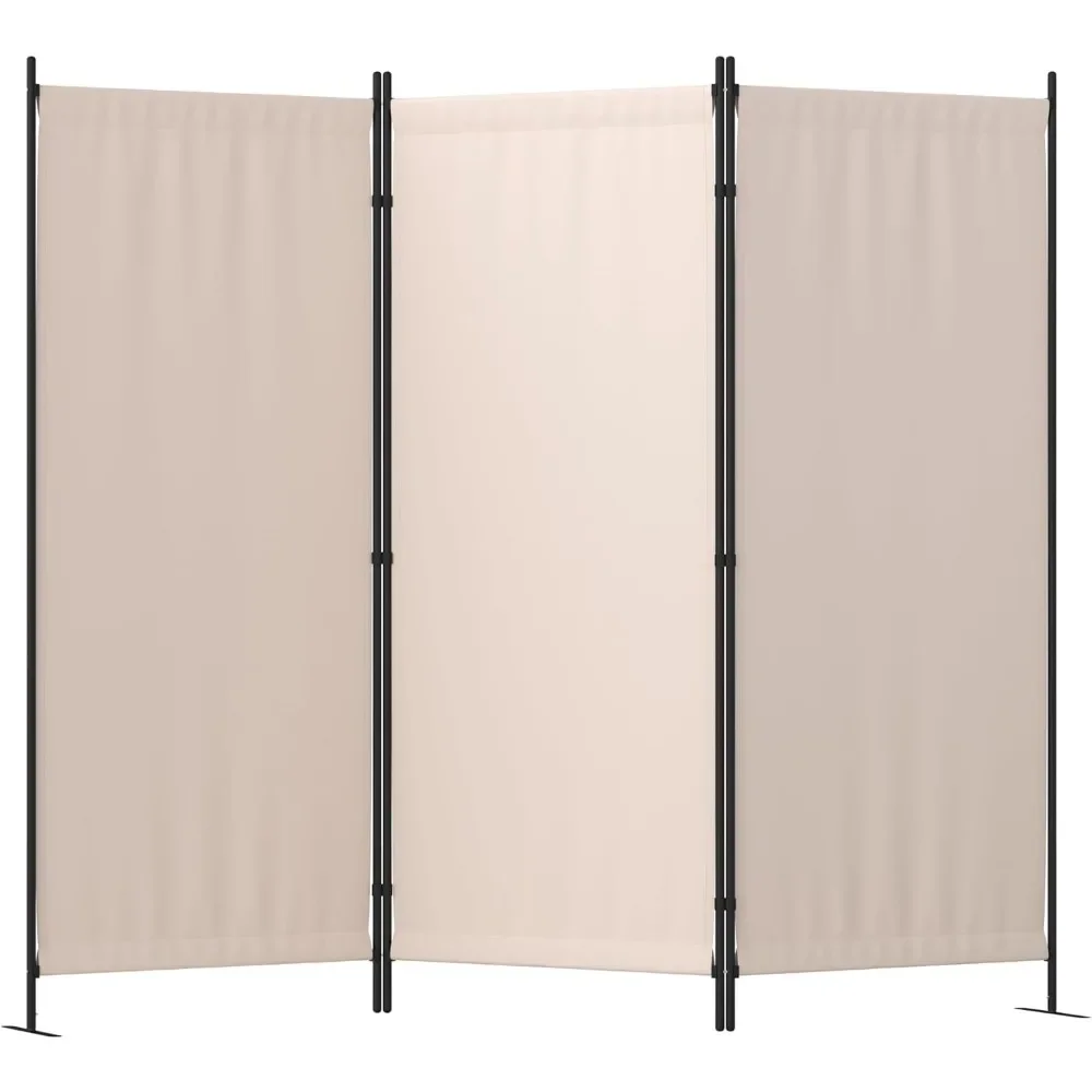 Room Divider, 3 Panel Folding Privacy Screen, Portable Separating with Metal Feet, Partition Room Dividers