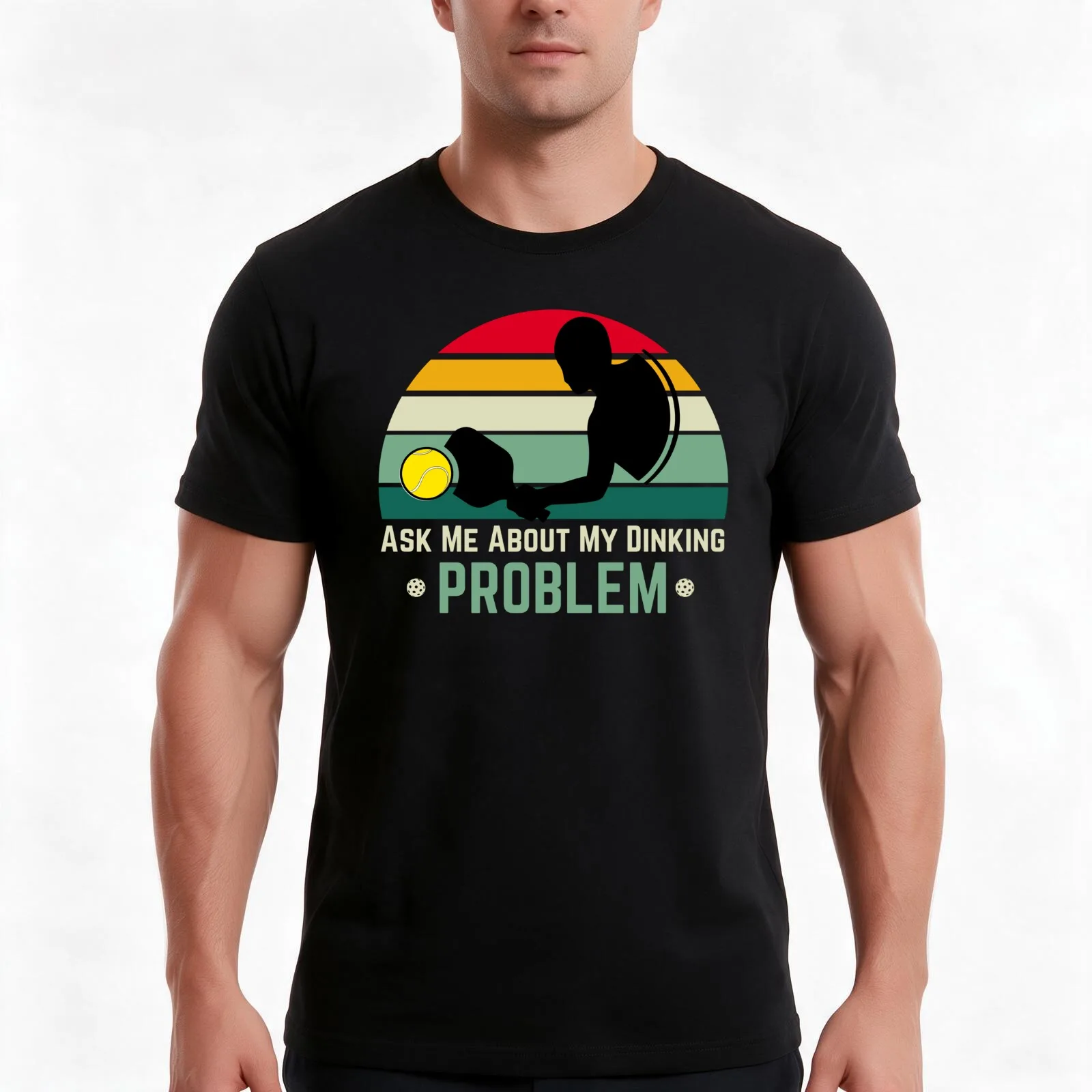 retro vintage pickleball Player Ask Me About My Dinking Problem T-Shirt, Summer Casual Cotton Tee, Oversized Streetwear Tops