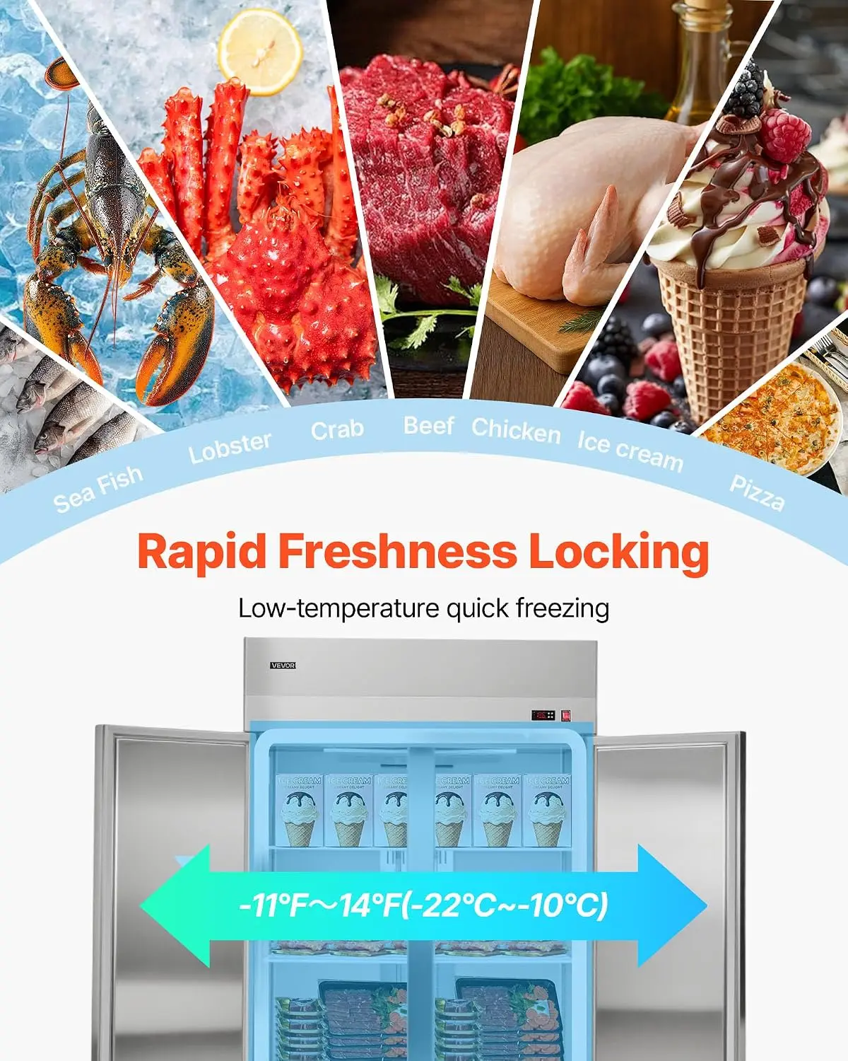 Commercial Reach-In Freezer 48