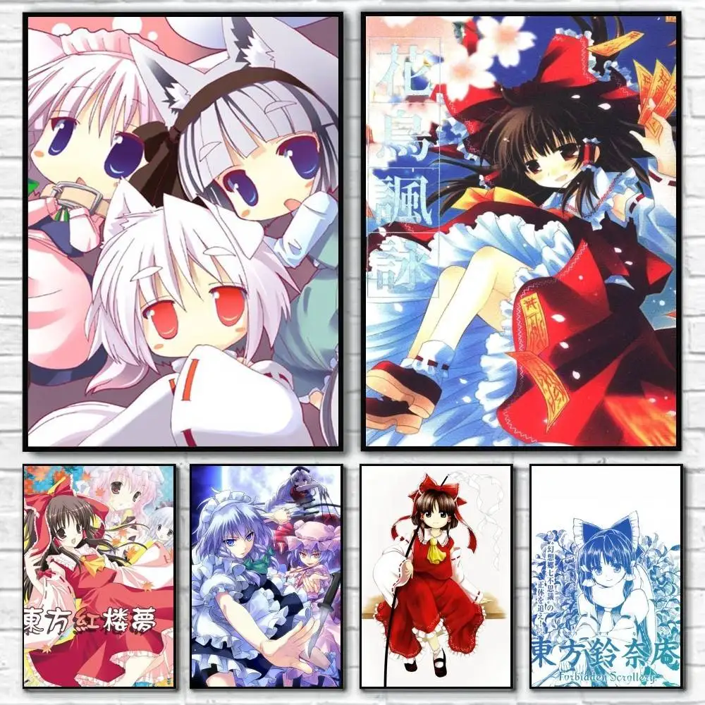 Sakuya Remilia Eirin TOUHOU Project Poster Waterproof HD Art Wall Decal Self-Adhesive Print