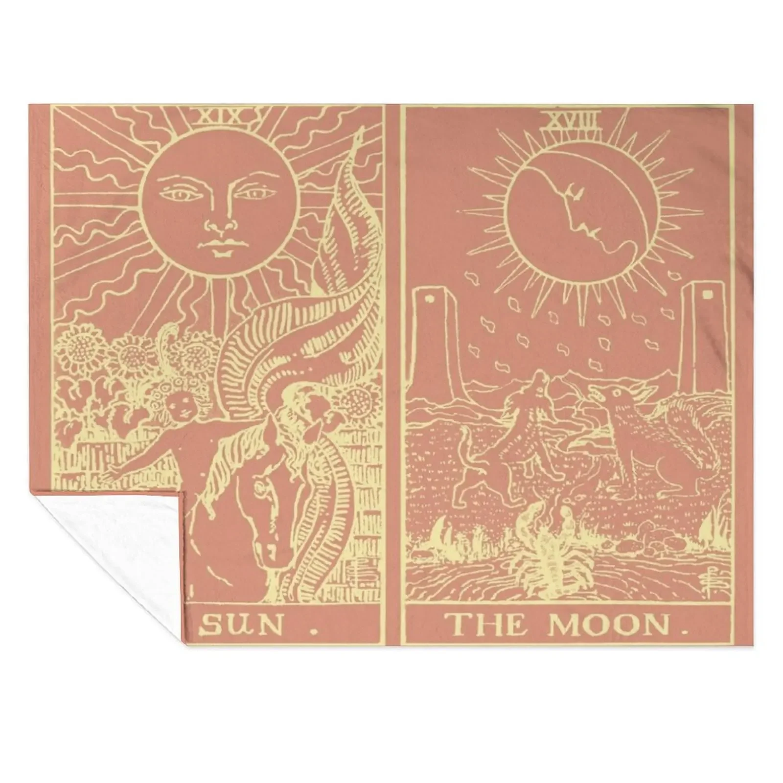 

Moon & Sun Tarot | Peach & Cream Throw Blanket Furry Luxury for babies Bed Fashionable Blankets
