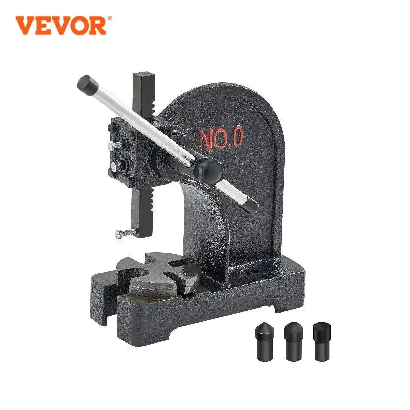 VEVOR Arbor Press 0.5/1/3 T Manual Arbor Press Cast Iron Heavy-duty Manual Desktop Arbor Press Precision Hand Press for Stamping