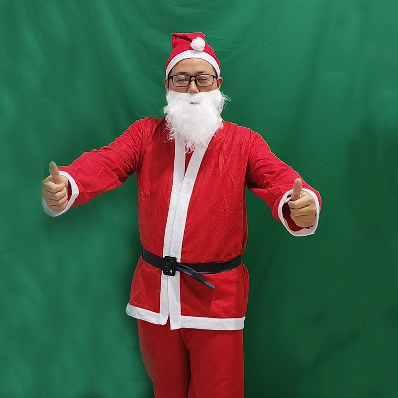 

Festive Atmosphere Hat Beard Santa Claus Dress Up Make Up Cosplay Christmas Santa Costume Suit Creative Comfortable Photo Props