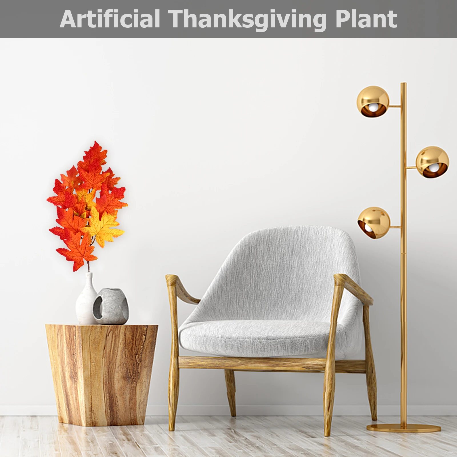 

1Pcs Autumn Fall Maple Leaf Branch Realistic Exquisite Thanksgiving Crafts Adornments Longterm Using Autumn Fall