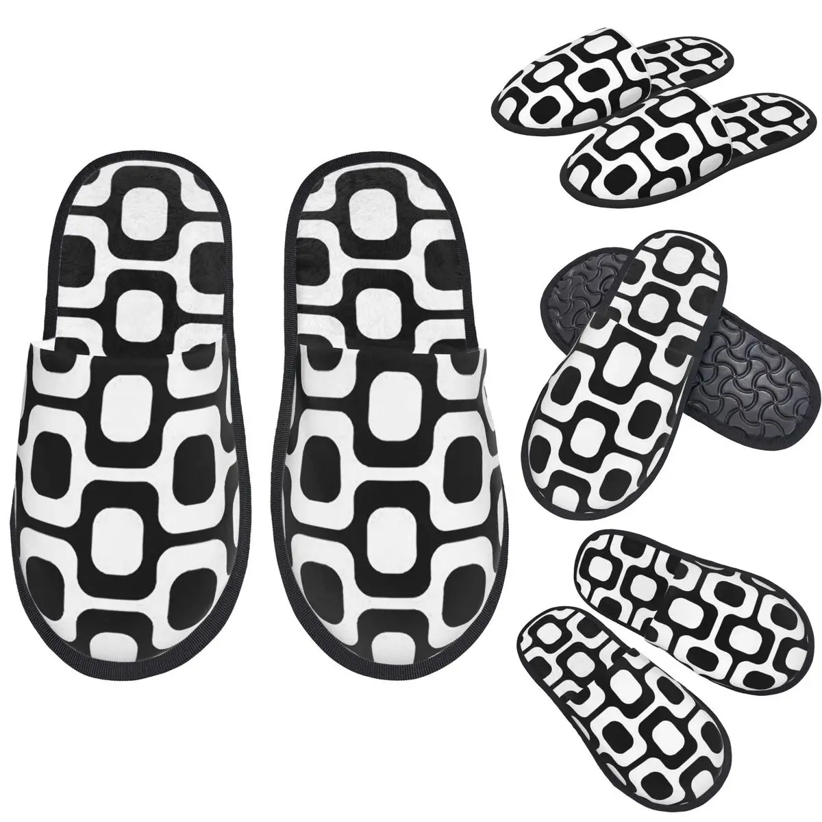 Zapatillas personalizadas de Ipanema en blanco y negro, zapatillas de casa suaves y cálidas de espuma viscoelástica para mujer, zapatos esponjosos para dormitorio