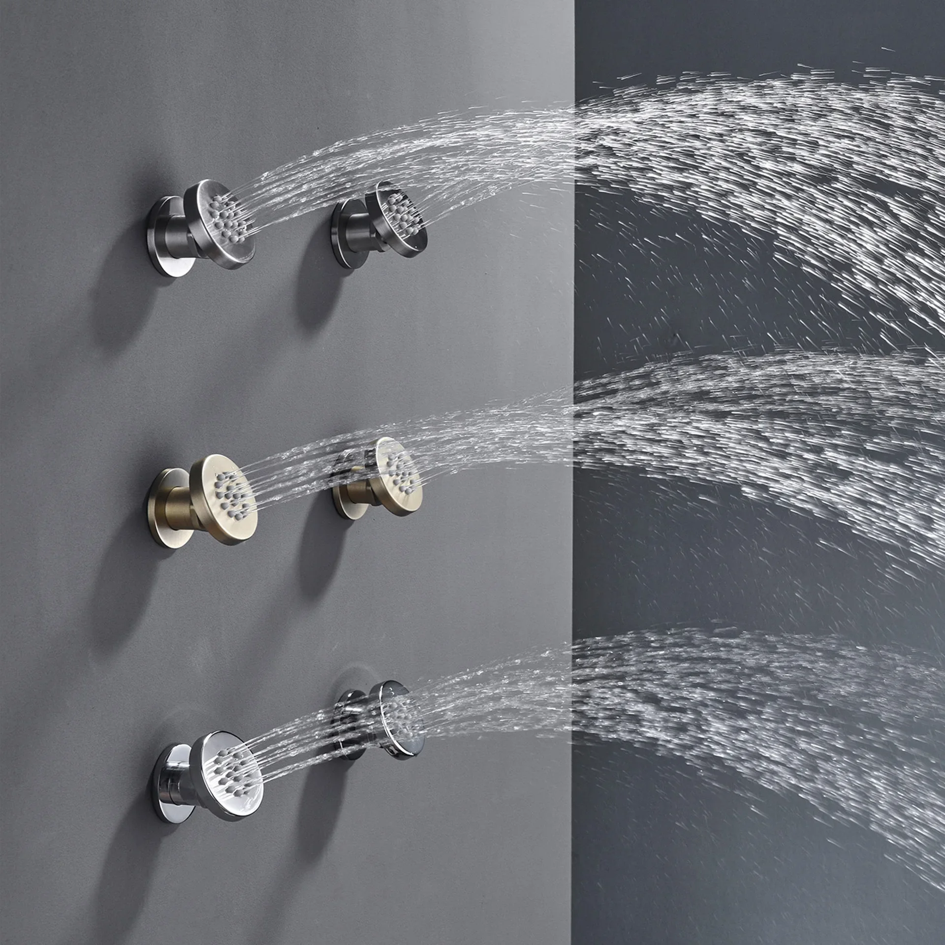 حديثا الفاخرة النحاس الجسم بخاخات الاستحمام المستديرة سبا تدليك الطائرات أخفى الحمام دش البخاخ رئيس صنبور الملحقات