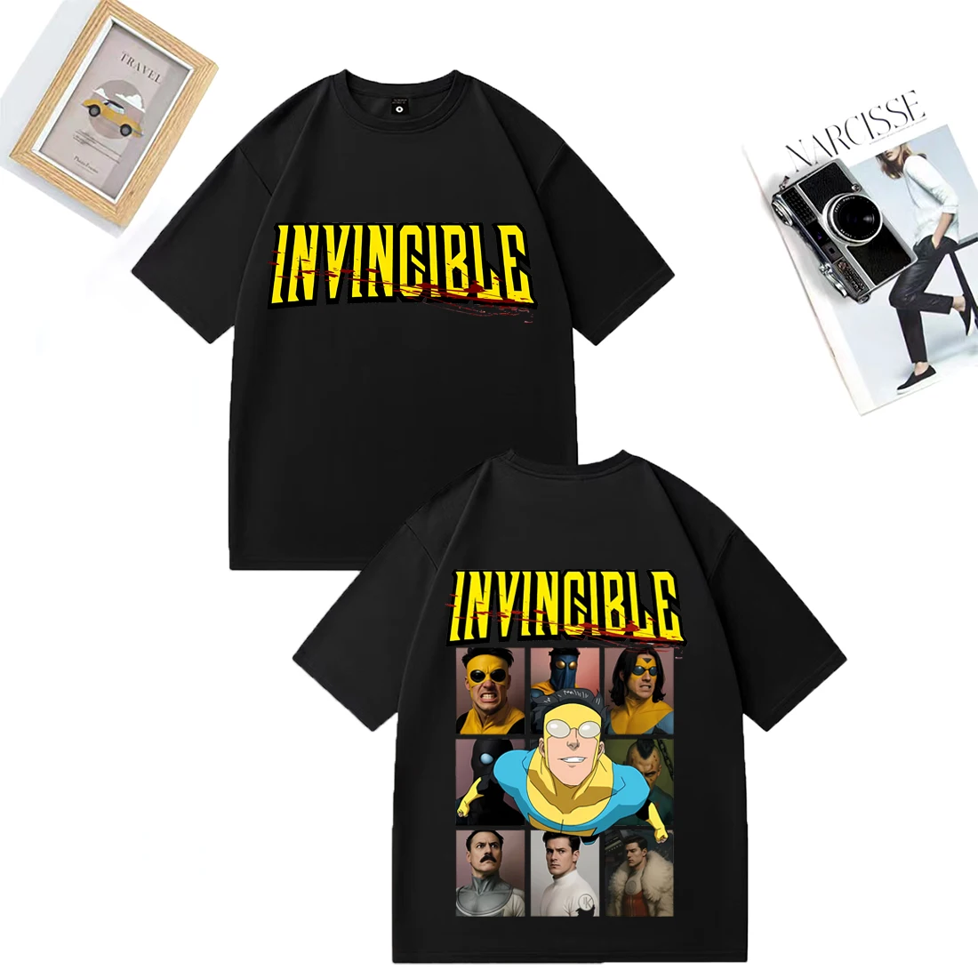 Invincible Mark Superhero T-shirt Men Woman Anime O-Neck Hip Hop streetwear vintage Oversized Cotton short sleeve t-shirts