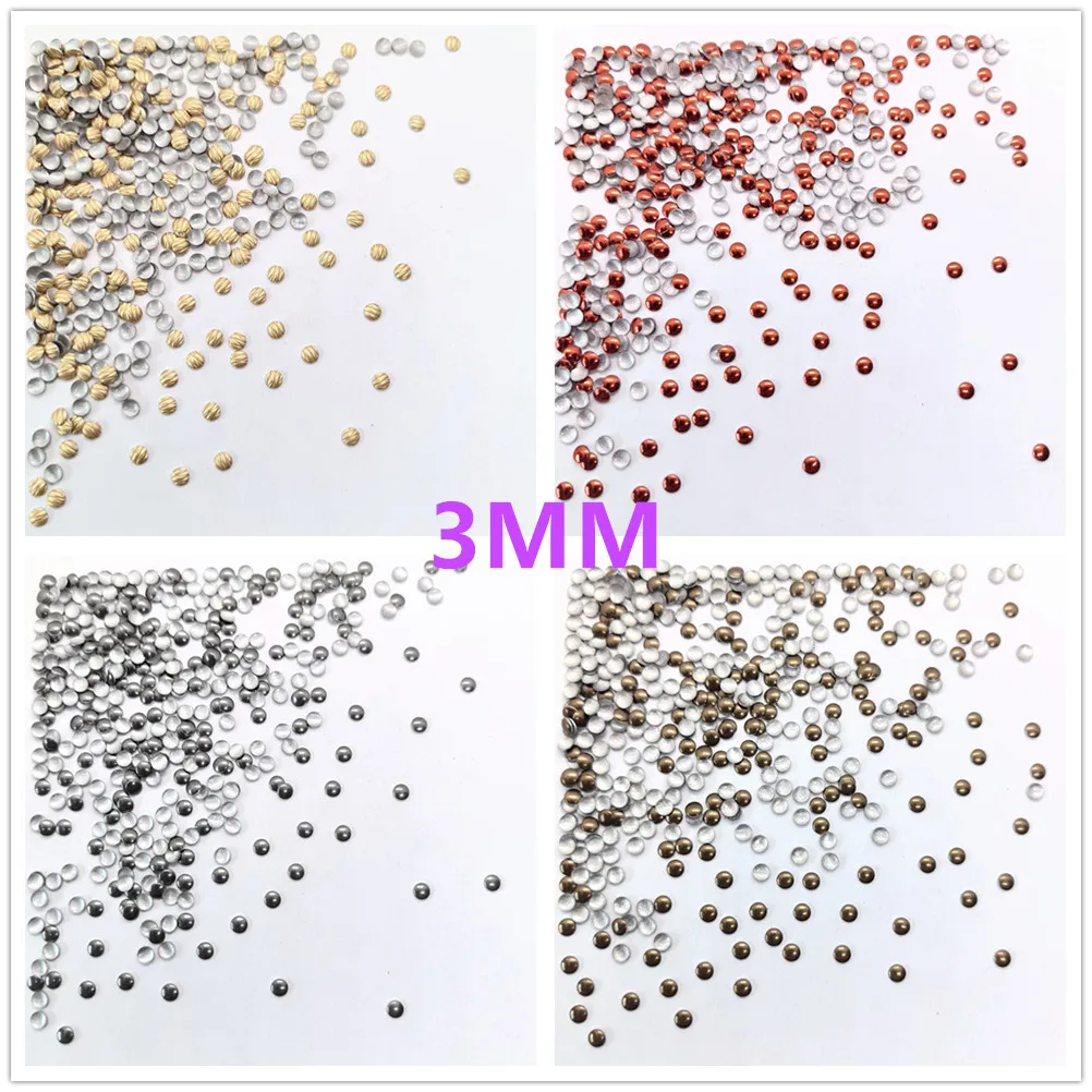 3MM AA Nailhead Rhinestud Garment Metal Studs Iron On Rhinestone For Clothes Nailheads Round Hotfix Rhinestuds Accessories