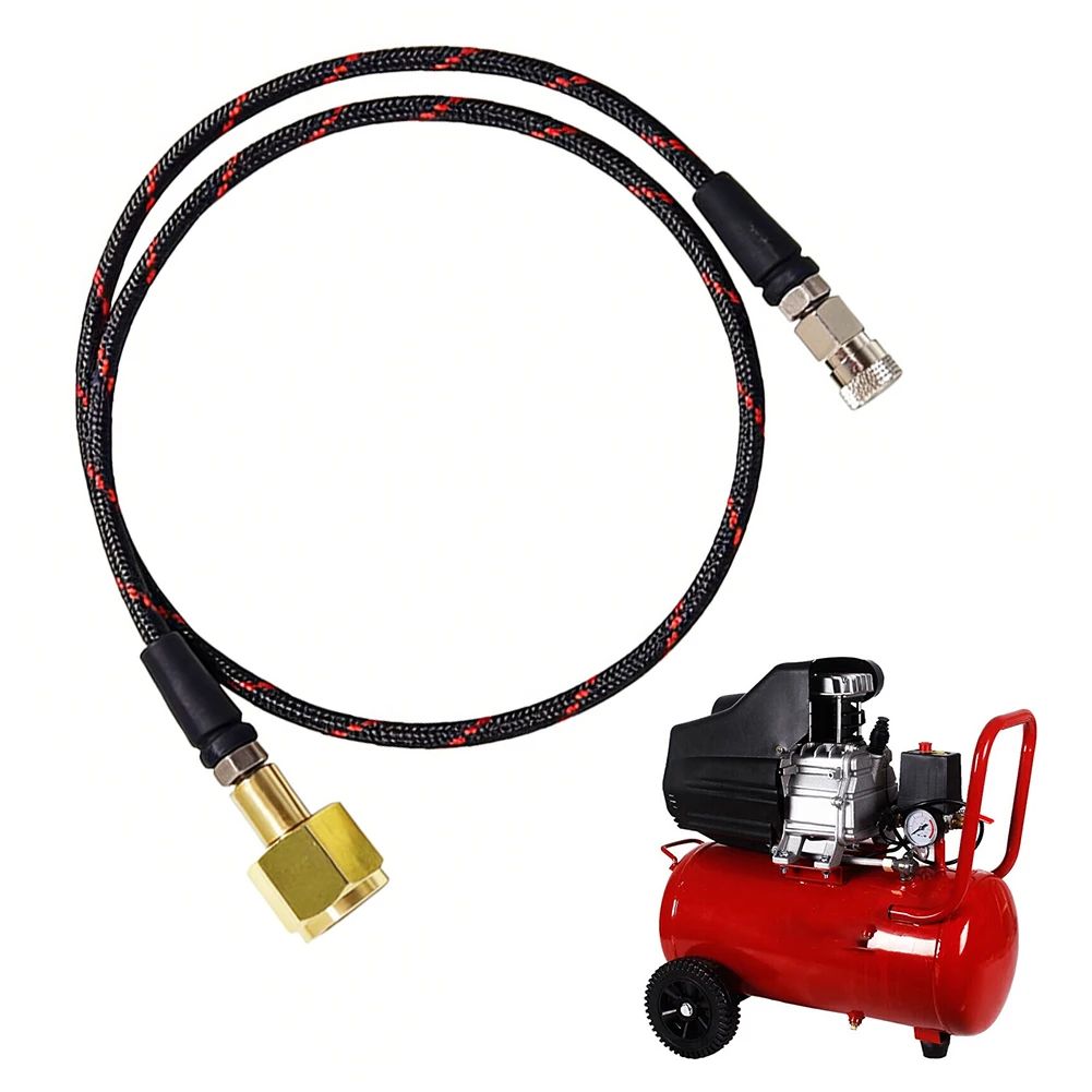 M10 Black Band Outdoor Gas Connection Hose 24 (36, 60) Feet Hose With Red Thread CGA320 Brass Fitting Silver Internal Adapter
