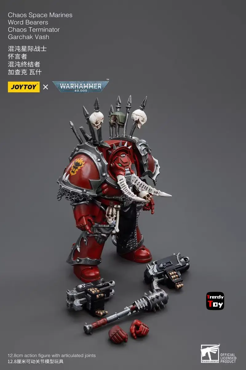 【JOYTOY】Warhammer 40K Chaos Space Marines Woorddragers Chaos Terminator Garchak Vash 1/18 Action Figure Speelgoed