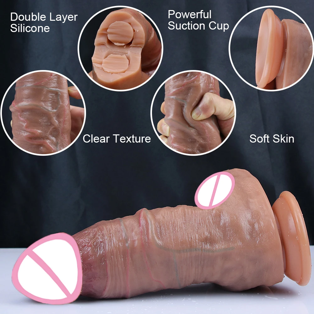 Big Dildo Realistic 3Colors Dick Soft Silicone Penis Strapon Suction Cup Adult Anal Sex Toys For Woman Masturbation Phallus XXL